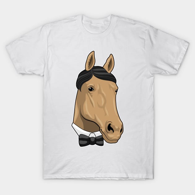 Horse as Gentleman with Bow tie T-Shirt by Markus Schnabel